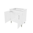 Ver imagem 6 de Kit Bancada Ilha para Cozinha + Balcão para Cooktop 0,80m 5 Bocas 2 Portas Turim Branco