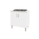 Ver imagem 5 de Kit Bancada Ilha para Cozinha + Balcão para Cooktop 0,80m 5 Bocas 2 Portas Turim Branco