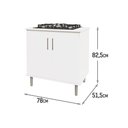 Ver mais imagens de Kit Bancada Ilha para Cozinha + Balcão para Cooktop 0,80m 5 Bocas 2 Portas Turim Branco