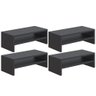 Kit 04 Suportes Stand Para Monitores Mesa Escritório Home Office Lap L03 Preto - Lyam Decor - 1
