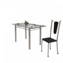 Ver imagem 6 de Conjunto de Mesa Tubular 6 Cadeiras 140cm com Tampo de Vidro Melissa Branco/Preto/Pérola