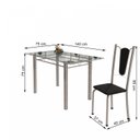 Ver imagem 3 de Conjunto de Mesa Tubular 6 Cadeiras 140cm com Tampo de Vidro Melissa Branco/Preto/Pérola