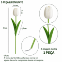 Ver imagem 2 de Kit 5 Tulipas Brancas Artificiais Flores Decorativas Realistas para Decoração