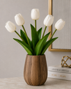 Ver imagem 1 de Kit 5 Tulipas Brancas Artificiais Flores Decorativas Realistas para Decoração