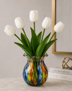 Ver imagem 5 de Kit 5 Tulipas Brancas Artificiais Flores Decorativas Realistas para Decoração