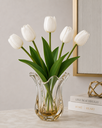 Ver imagem 4 de Kit 5 Tulipas Brancas Artificiais Flores Decorativas Realistas para Decoração