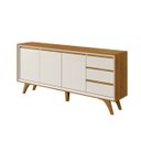 Ver imagem 1 de Buffet Piazza 3 Portas Pés Madeira Maciça - Mavaular Naturalle/off White