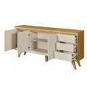 Ver imagem 4 de Buffet Piazza 3 Portas Pés Madeira Maciça - Mavaular Naturalle/off White