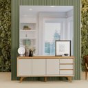 Ver imagem 6 de Buffet Piazza 3 Portas Pés Madeira Maciça - Mavaular Naturalle/off White