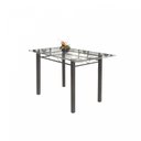 Ver imagem 4 de Conjunto de Mesa Tubular 6 Cadeiras 140cm com Tampo de Vidro Melissa Prata/Botanic Cinza
