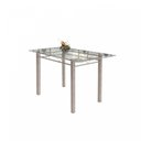 Ver imagem 4 de Conjunto de Mesa Tubular 6 Cadeiras 140cm com Tampo de Vidro Melissa Branco/Botanic Cinza/Pérola