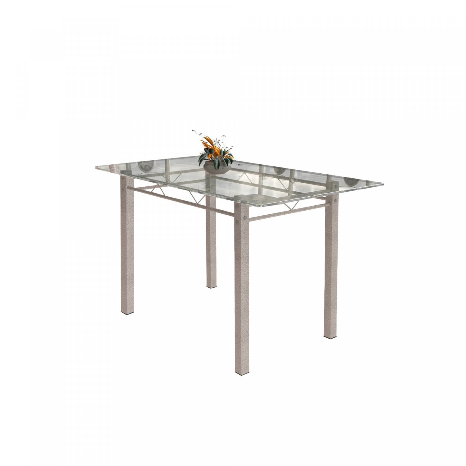 Conjunto de Mesa Tubular 6 Cadeiras 140cm com Tampo de Vidro Melissa  - 4