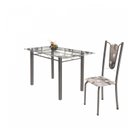 Ver imagem 6 de Conjunto de Mesa Tubular 6 Cadeiras 140cm com Tampo de Vidro Melissa Prata/Paraopeba