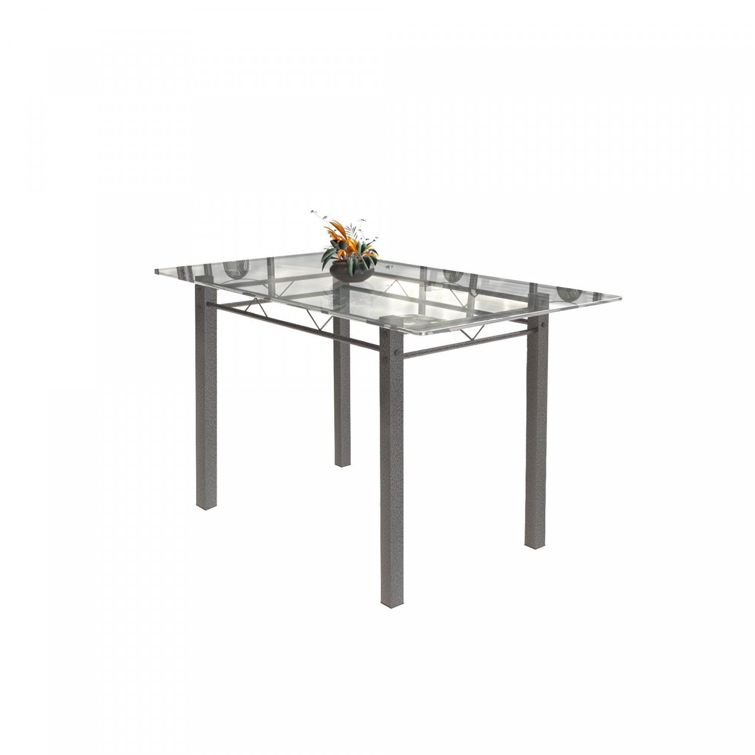 Conjunto de Mesa Tubular 6 Cadeiras 140cm com Tampo de Vidro Melissa  - 4