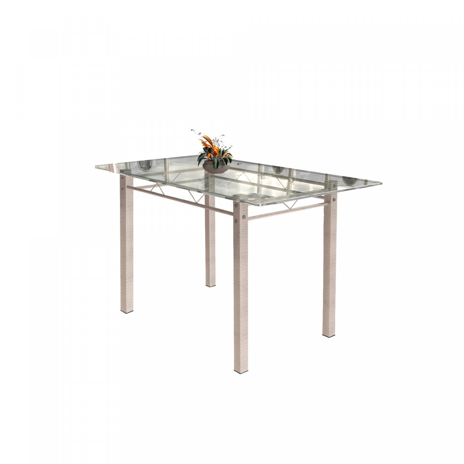 Conjunto de Mesa Tubular 6 Cadeiras 140cm com Tampo de Vidro Melissa  - 4