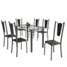 Conjunto de Mesa Tubular 6 Cadeiras 140cm com Tampo de Vidro Melissa  - 2