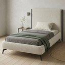 Ver imagem 4 de Cama Solteiro Pés Ferro Nami com Cabeceira Parise Bouclé Off White - Nexta Casa