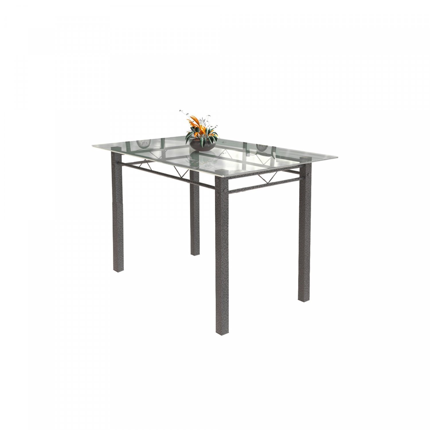 Conjunto de Mesa Tubular 4 Cadeiras 120cm com Tampo de Vidro Melissa  - 4