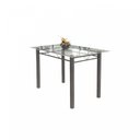 Ver imagem 4 de Conjunto de Mesa Tubular 4 Cadeiras 120cm com Tampo de Vidro Melissa Prata/Botanic Cinza