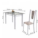 Ver imagem 3 de Conjunto de Mesa Tubular 4 Cadeiras 120cm com Tampo de Vidro Melissa Branco/Botanic Cinza/Pérola