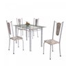 Conjunto de Mesa Tubular 4 Cadeiras 120cm com Tampo de Vidro Melissa  - 2