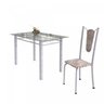 Conjunto de Mesa Tubular 4 Cadeiras 120cm com Tampo de Vidro Melissa  - 6