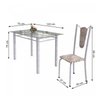 Conjunto de Mesa Tubular 4 Cadeiras 120cm com Tampo de Vidro Melissa  - 3
