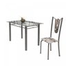 Conjunto de Mesa Tubular 4 Cadeiras 120cm com Tampo de Vidro Melissa  - 6