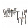 Conjunto de Mesa Tubular 4 Cadeiras 120cm com Tampo de Vidro Melissa  - 2