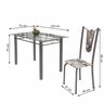 Conjunto de Mesa Tubular 4 Cadeiras 120cm com Tampo de Vidro Melissa  - 3