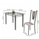 Ver imagem 3 de Conjunto de Mesa Tubular 4 Cadeiras 120cm com Tampo de Vidro Melissa Prata/Paraopeba