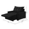 Poltrona Confortável Retrátil e Reclinável 85cm Dubai Veludo Preto - 4