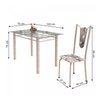 Conjunto de Mesa Tubular 4 Cadeiras 120cm com Tampo de Vidro Melissa  - 3