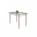 Ver imagem 4 de Conjunto de Mesa Tubular 4 Cadeiras 120cm com Tampo de Vidro Melissa Prata/Paraopeba/Pérola