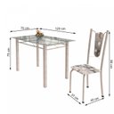 Ver imagem 3 de Conjunto de Mesa Tubular 4 Cadeiras 120cm com Tampo de Vidro Melissa Prata/Paraopeba/Pérola