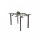 Ver imagem 4 de Conjunto de Mesa Tubular 4 Cadeiras 120cm com Tampo de Vidro Melissa Prata/Preto Floral