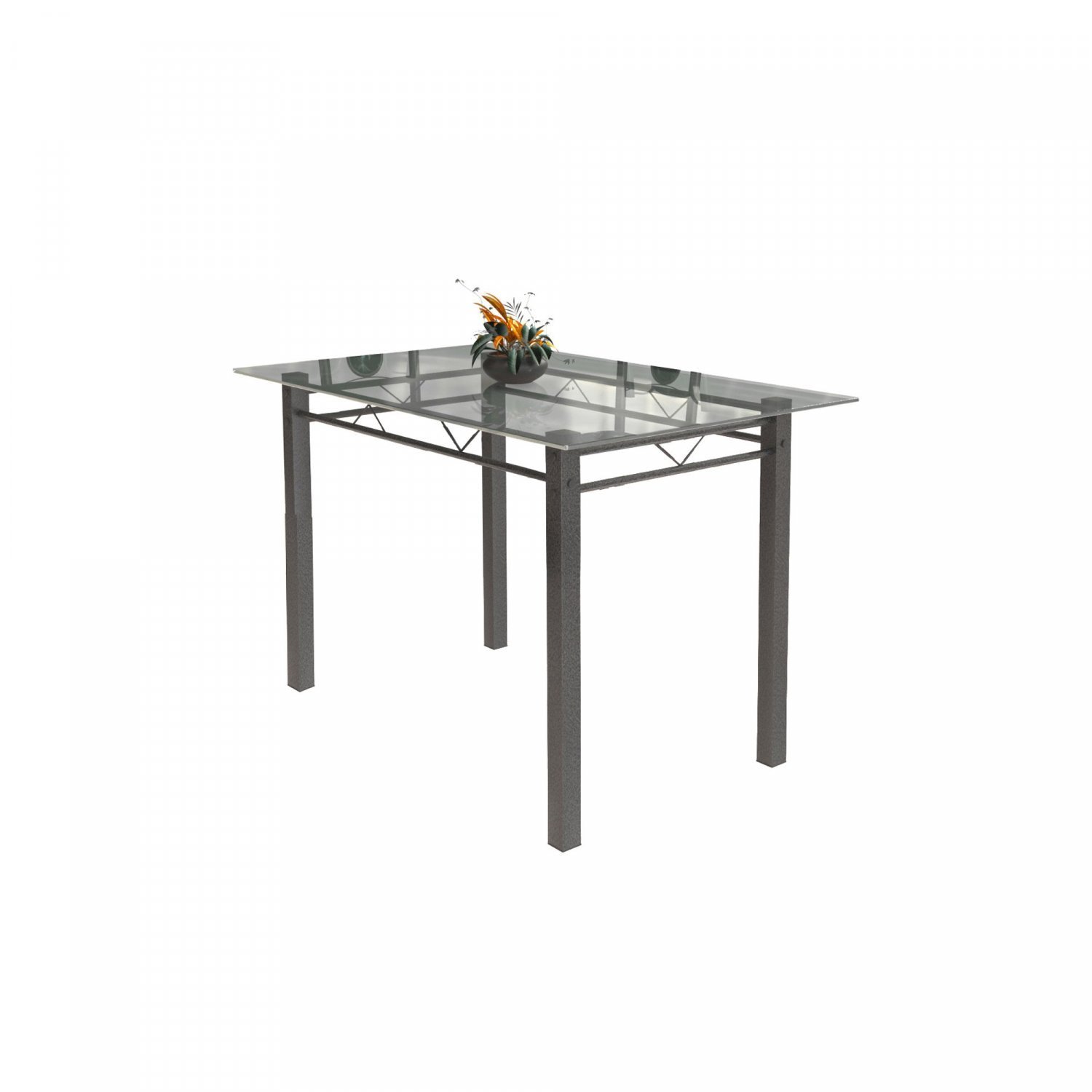 Conjunto de Mesa Tubular 4 Cadeiras 120cm com Tampo de Vidro Melissa  - 4