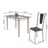 Conjunto de Mesa Tubular 4 Cadeiras 120cm com Tampo de Vidro Melissa  - 3