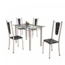 Conjunto de Mesa Tubular 4 Cadeiras 120cm com Tampo de Vidro Melissa  - 2