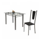 Ver imagem 6 de Conjunto de Mesa Tubular 4 Cadeiras 120cm com Tampo de Vidro Melissa Prata/Preto
