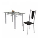 Ver imagem 6 de Conjunto de Mesa Tubular 4 Cadeiras 120cm com Tampo de Vidro Melissa Branco/Preto/Pérola