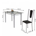 Ver imagem 3 de Conjunto de Mesa Tubular 4 Cadeiras 120cm com Tampo de Vidro Melissa Branco/Preto/Pérola
