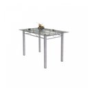 Ver imagem 4 de Conjunto de Mesa Tubular 4 Cadeiras 120cm com Tampo de Vidro Melissa Branco/Preto/Pérola