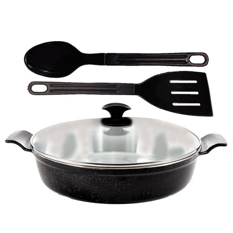 Frigideira Preto Liso Alumínio Usinado Talher 02 AA 30cm