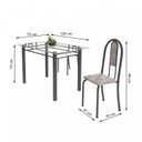 Ver imagem 3 de Conjunto Mesa Tubular 120cm Tampo em Vidro com 4 Cadeiras Iris Prata/Botanic Cinza
