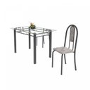 Ver imagem 6 de Conjunto Mesa Tubular 120cm Tampo em Vidro com 4 Cadeiras Iris Prata/Botanic Cinza