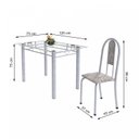 Ver imagem 3 de Conjunto Mesa Tubular 120cm Tampo em Vidro com 4 Cadeiras Iris Branco/Botanic Cinza/Pérola