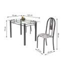 Ver imagem 3 de Conjunto de Mesa Tubular 4 Cadeiras 120cm com Tampo de Vidro Iris Prata/Paraopeba