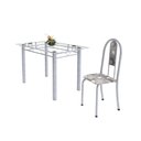 Ver imagem 6 de Conjunto de Mesa Tubular 4 Cadeiras 120cm com Tampo de Vidro Iris Branco/Paraopeba/Pérola