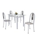 Ver imagem 2 de Conjunto de Mesa Tubular 4 Cadeiras 120cm com Tampo de Vidro Iris Branco/Paraopeba/Pérola